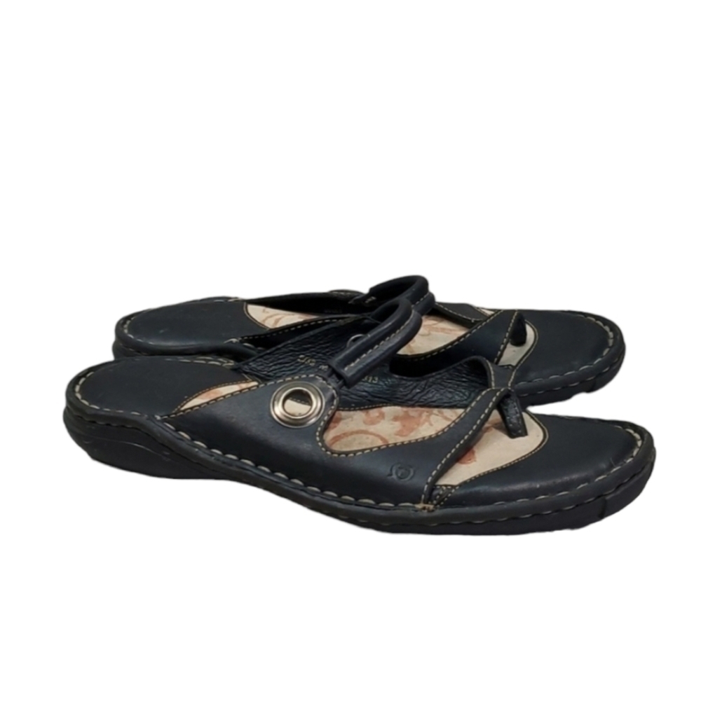 Born Women Comfort Sandals Leather Flip Flop Flats shoes sz 8